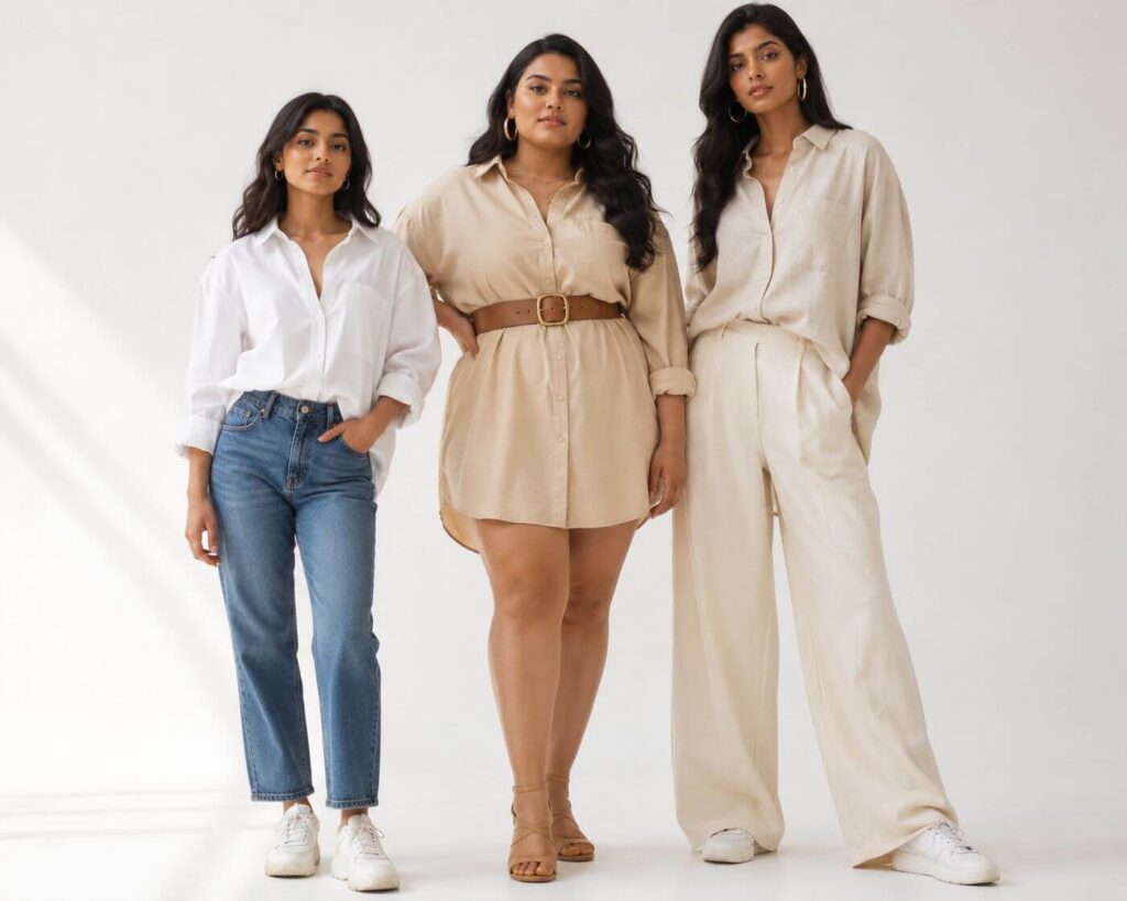 How to style oversized shirts for different body types women