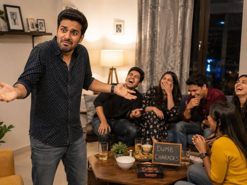 Movies for Dumb Charades: 100+ Best Picks from Easy to Impossible 3 Funny moment acting out difficult movies for dumb charades Bollywood